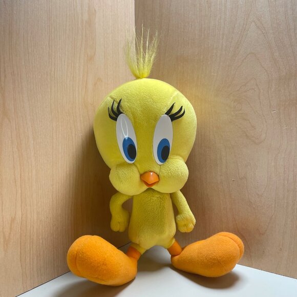 Vintage Talking Tweety Bird Plush Toy 16" Looney Tunes Collectible Yellow & Oran - Picture 2 of 16